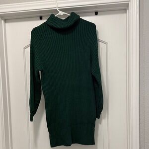 Chic Forest Green Cowl Neck Sweater